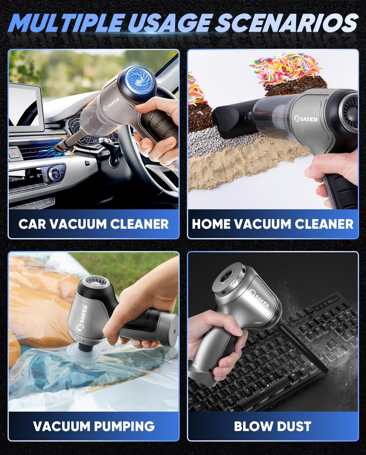 3-in-1 Wireless Vacuum Cleaner for Car, Office, and Home