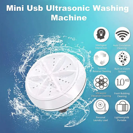 Mini Portable Ultrasonic Turbine Washing Machine